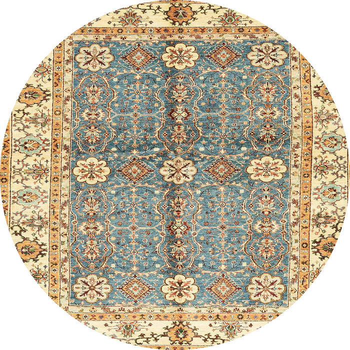 Round Abstract Brown Oriental Rug, abs3163