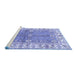 Sideview of Machine Washable Oriental Blue Traditional Rug, wshabs3163blu