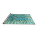 Sideview of Machine Washable Oriental Light Blue Traditional Rug, wshabs3163lblu