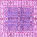 Square Machine Washable Oriental Purple Traditional Area Rugs, wshabs3163pur