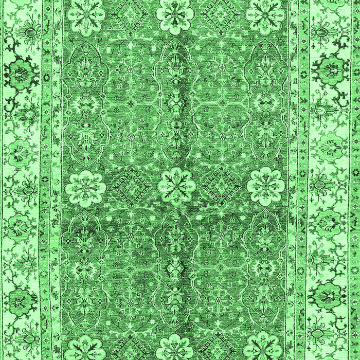 Machine Washable Oriental Emerald Green Traditional Area Rugs, wshabs3163emgrn