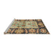 Sideview of Machine Washable Abstract Yellow Rug, wshabs3164