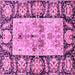 Square Machine Washable Oriental Pink Traditional Rug, wshabs3164pnk