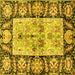 Square Oriental Yellow Traditional Rug, abs3164yw