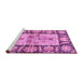 Sideview of Machine Washable Oriental Pink Traditional Rug, wshabs3164pnk