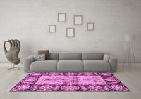 Machine Washable Oriental Pink Traditional Rug, wshabs3164pnk