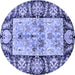 Round Oriental Blue Traditional Rug, abs3164blu