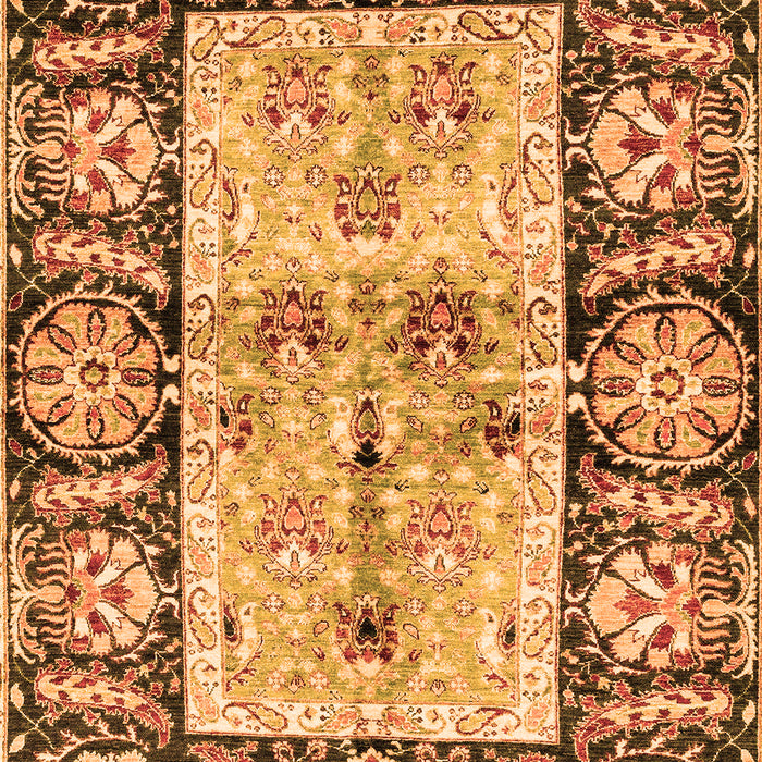 Machine Washable Oriental Orange Traditional Area Rugs, wshabs3164org