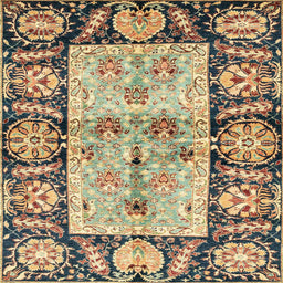 Square Abstract Yellow Oriental Rug, abs3164