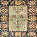 Square Abstract Yellow Oriental Rug, abs3164