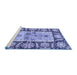 Sideview of Machine Washable Oriental Blue Traditional Rug, wshabs3164blu