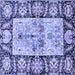 Square Oriental Blue Traditional Rug, abs3164blu