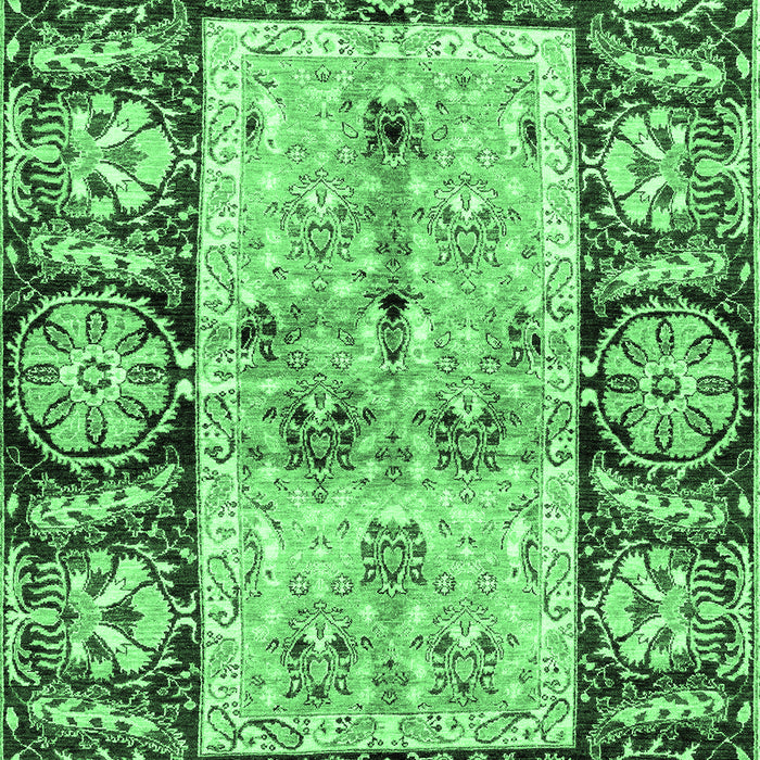 Machine Washable Oriental Emerald Green Traditional Area Rugs, wshabs3164emgrn