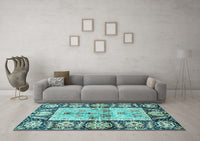 Machine Washable Oriental Light Blue Traditional Rug, wshabs3164lblu