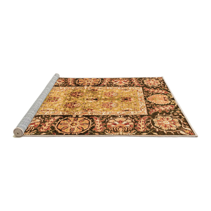 Sideview of Machine Washable Oriental Orange Traditional Area Rugs, wshabs3164org