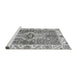 Sideview of Machine Washable Abstract Gray Modern Rug, wshabs3165gry