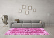 Machine Washable Abstract Pink Modern Rug in a Living Room, wshabs3165pnk