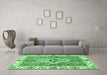 Machine Washable Abstract Emerald Green Modern Area Rugs in a Living Room,, wshabs3165emgrn