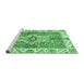 Sideview of Machine Washable Abstract Emerald Green Modern Area Rugs, wshabs3165emgrn