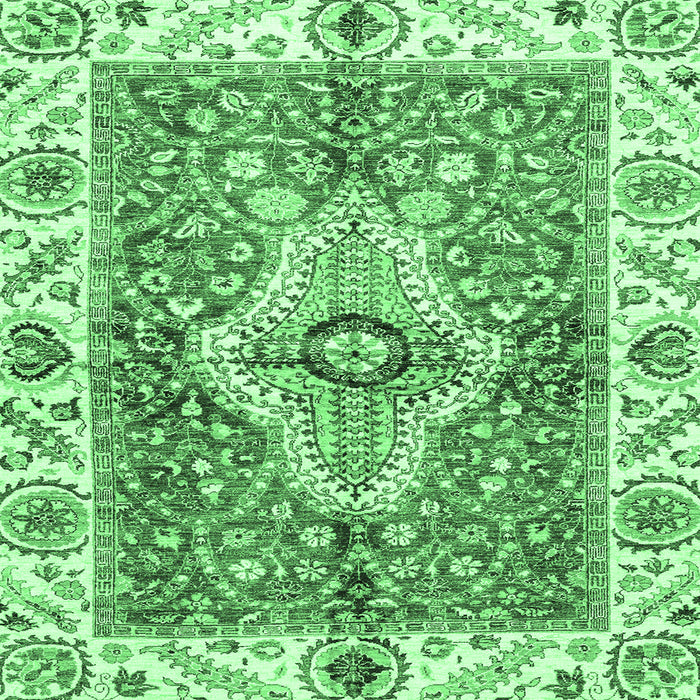 Square Machine Washable Abstract Emerald Green Modern Area Rugs, wshabs3165emgrn