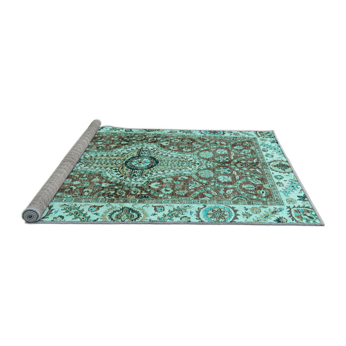 Sideview of Machine Washable Abstract Light Blue Modern Rug, wshabs3165lblu