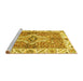 Sideview of Machine Washable Abstract Yellow Modern Rug, wshabs3165yw