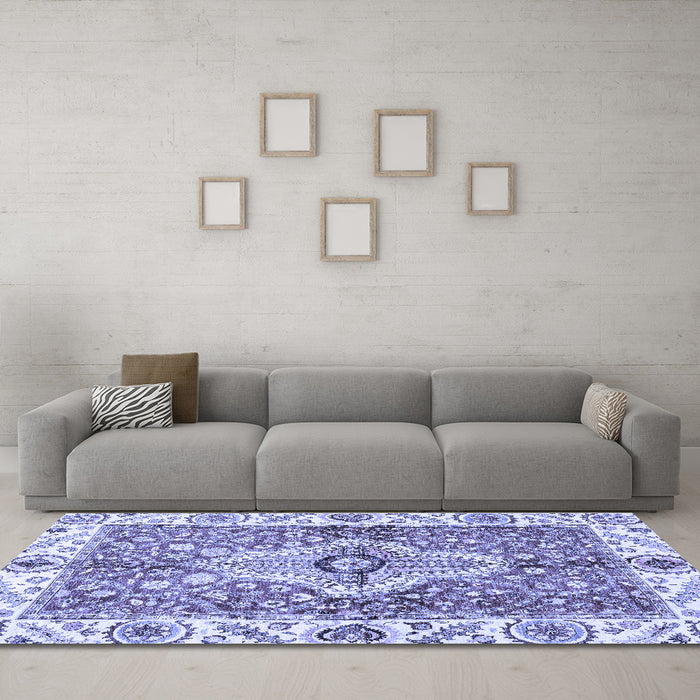 Machine Washable Abstract Blue Modern Rug in a Living Room, wshabs3165blu