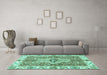 Machine Washable Abstract Turquoise Modern Area Rugs in a Living Room,, wshabs3165turq