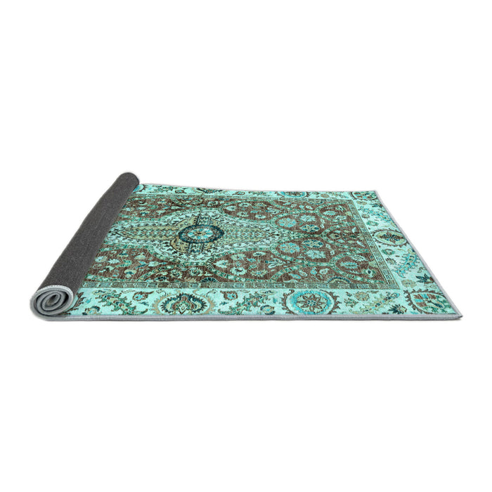 Sideview of Abstract Light Blue Modern Rug, abs3165lblu