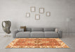 Machine Washable Abstract Orange Modern Area Rugs in a Living Room, wshabs3165org