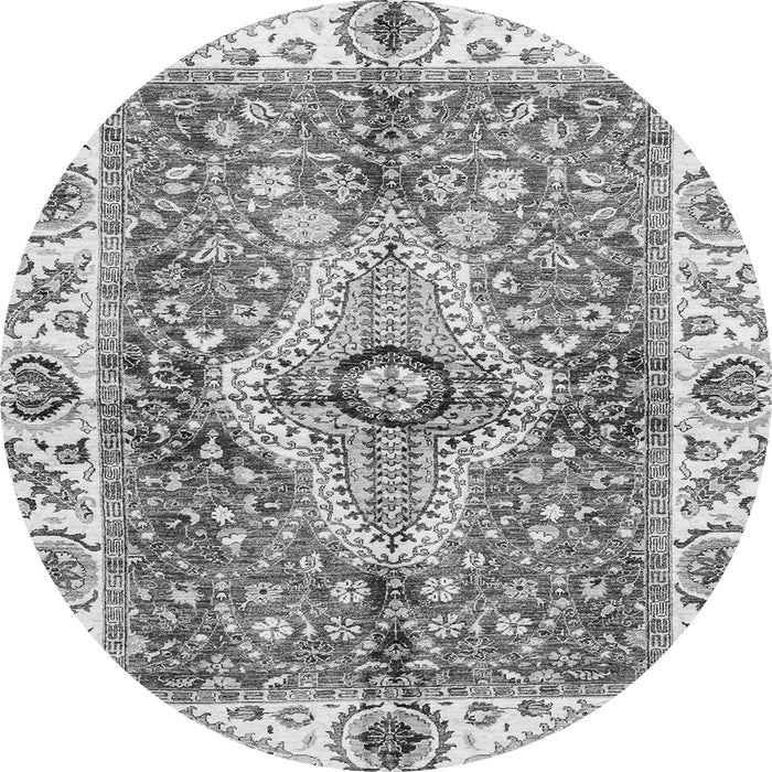 Round Abstract Gray Modern Rug, abs3165gry