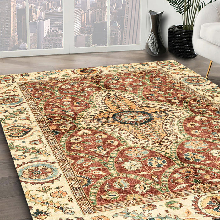 Machine Washable Abstract Red Rug in a Family Room, wshabs3165