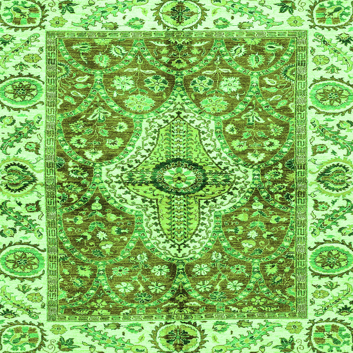 Square Abstract Green Modern Rug, abs3165grn