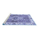 Sideview of Machine Washable Abstract Blue Modern Rug, wshabs3165blu