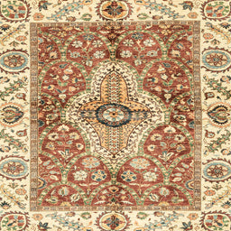 Square Abstract Red Modern Rug, abs3165