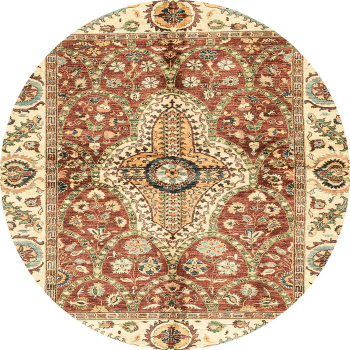 Round Machine Washable Abstract Red Rug, wshabs3165