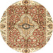 Round Machine Washable Abstract Red Rug, wshabs3165