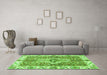 Machine Washable Abstract Green Modern Area Rugs in a Living Room,, wshabs3165grn