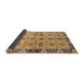 Sideview of Abstract Chrome Gold Yellow Modern Rug, abs3166