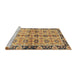 Sideview of Machine Washable Abstract Chrome Gold Yellow Rug, wshabs3166