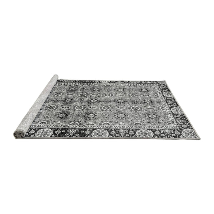 Sideview of Machine Washable Abstract Gray Modern Rug, wshabs3166gry