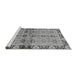 Sideview of Machine Washable Abstract Gray Modern Rug, wshabs3166gry