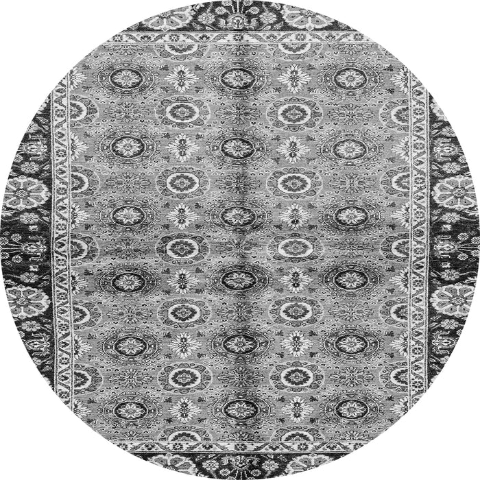 Round Machine Washable Abstract Gray Modern Rug, wshabs3166gry