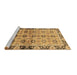 Sideview of Machine Washable Abstract Brown Modern Rug, wshabs3166brn