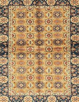 Abstract Chrome Gold Yellow Modern Rug, abs3166
