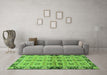 Machine Washable Abstract Green Modern Area Rugs in a Living Room,, wshabs3166grn