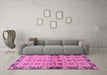 Machine Washable Abstract Pink Modern Rug in a Living Room, wshabs3166pnk