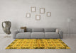 Machine Washable Abstract Yellow Modern Rug in a Living Room, wshabs3166yw