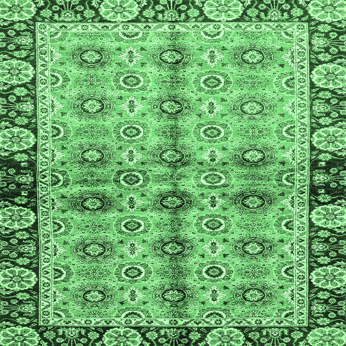 Square Abstract Emerald Green Modern Rug, abs3166emgrn