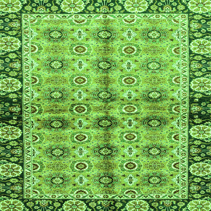 Square Machine Washable Abstract Green Modern Area Rugs, wshabs3166grn